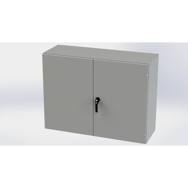 3 Point Latch with Padlock Handle Electrical Enclosures, 36 in H, 16 in D, 48 in W, NEMA 3R, 12, 13